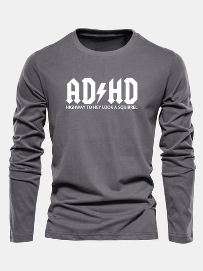 ADHD Print Long Sleeve Cotton T-Shirt