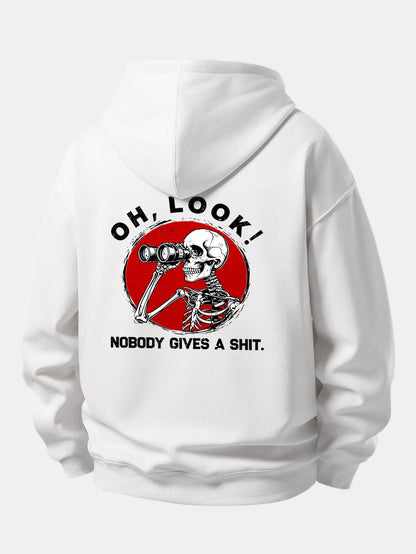 Telescope Skeleton Back Print Relaxed Sweatshirt