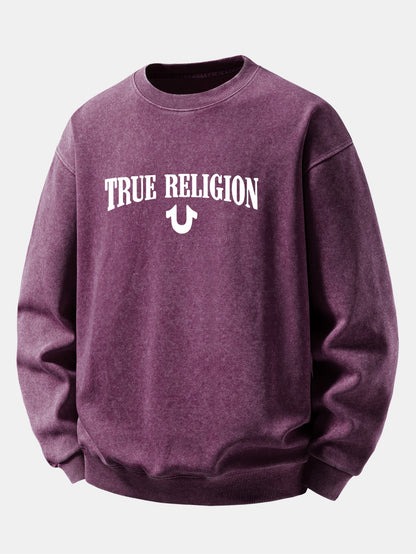 "True Religion" Washed Distressed Sweatshirt