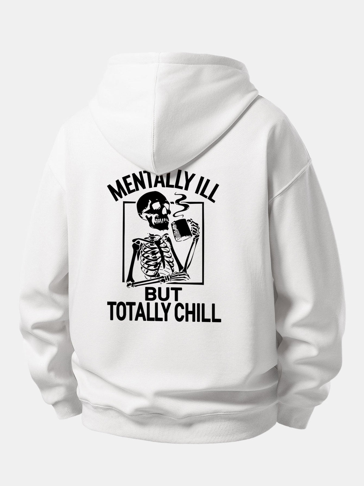 Coffee Skeleton Back Print Relaxed Sweatshirt