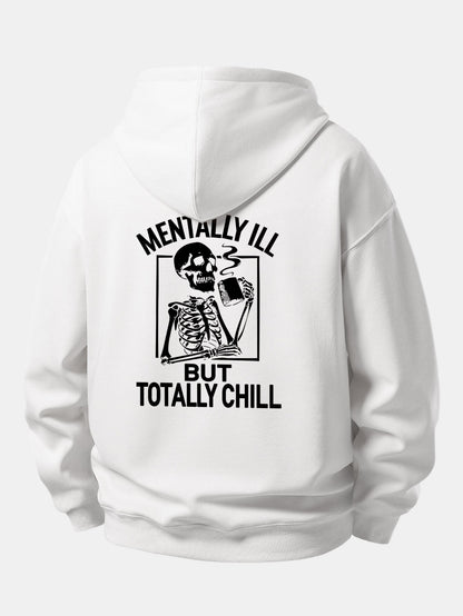 Coffee Skeleton Back Print Relaxed Sweatshirt