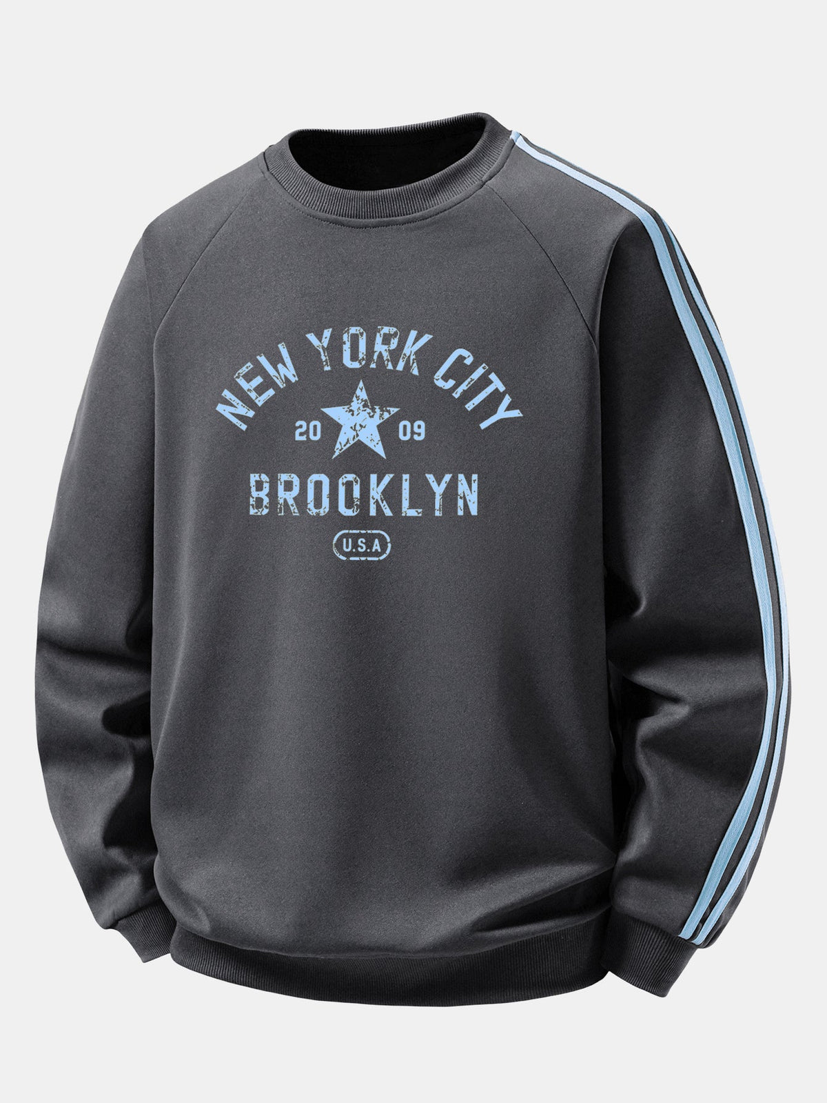 New York Print Contrast Stripe Raglan Sweatshirt