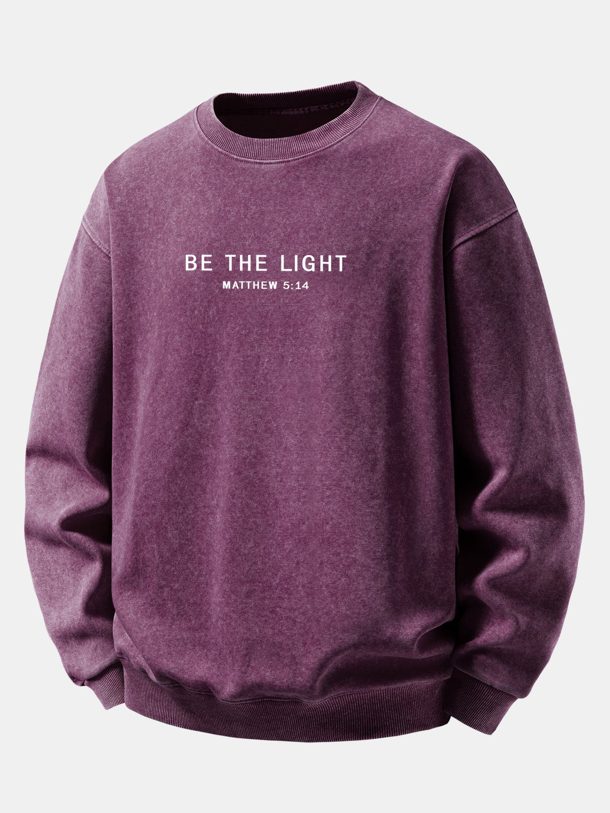 "Be The Light" Washed Distressed Sweatshirt