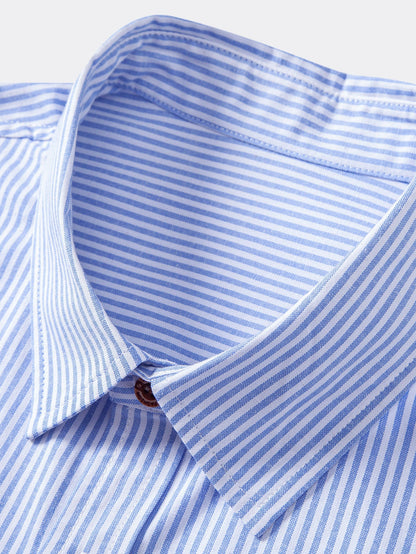Camisa de algodão listrada com botões