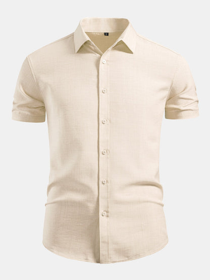 Camisa com botões de visual de linho