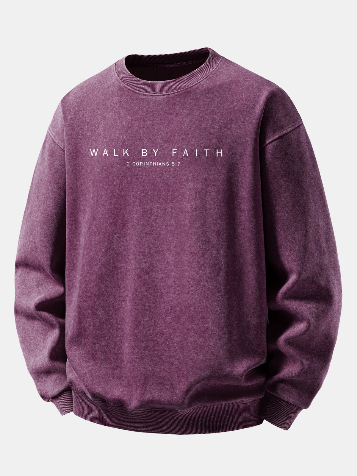 "Walk By Faith" Washed Distressed Sweatshirt