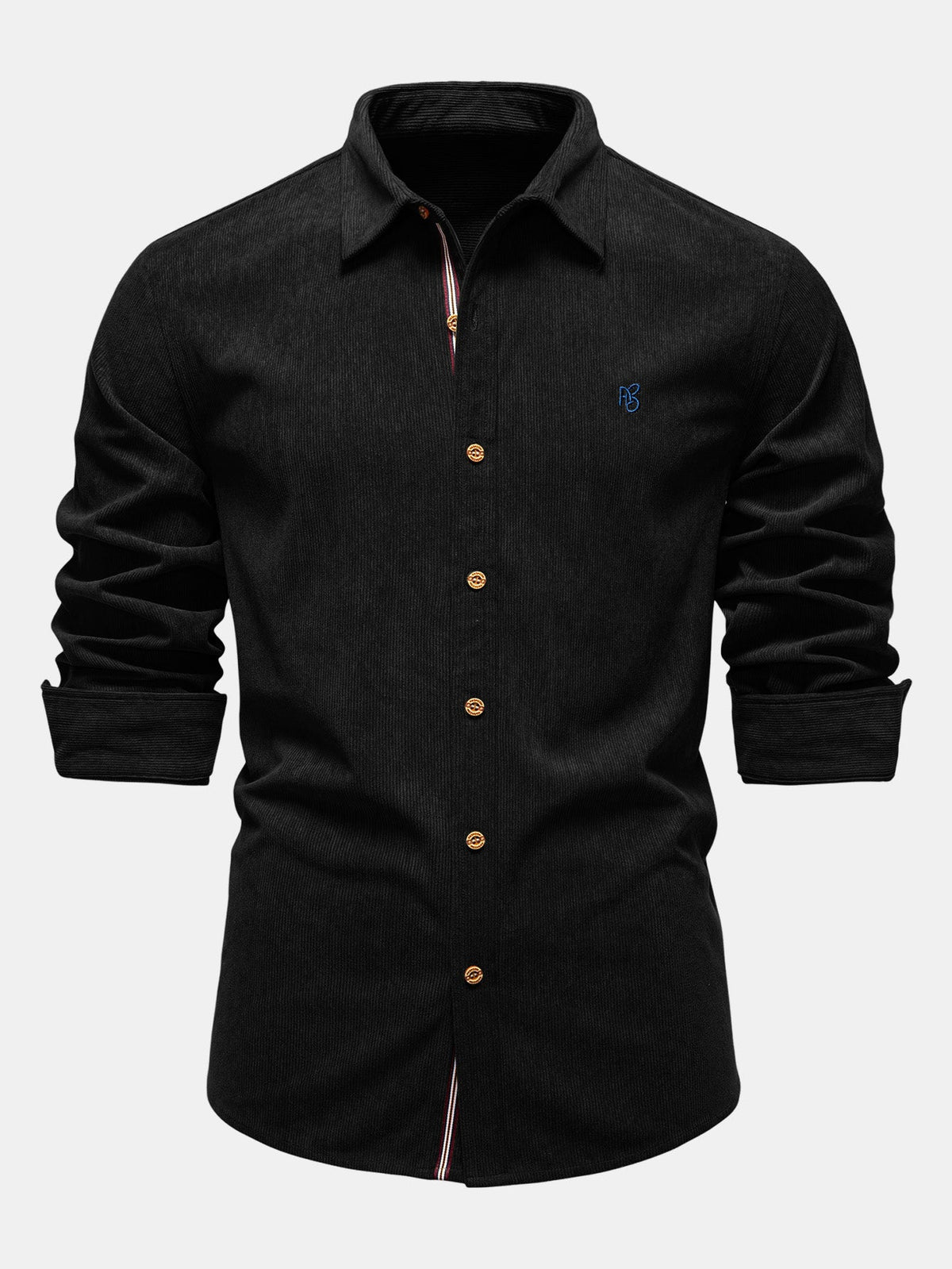 Long Sleeve Button-Up Corduroy Shirt