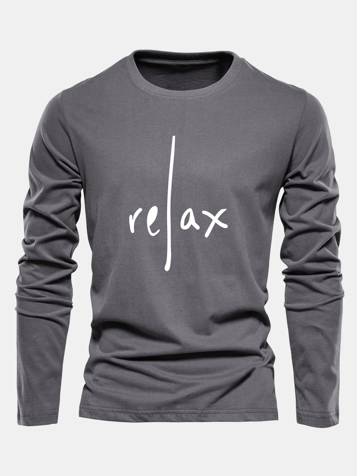 Relax Print Long Sleeve Cotton T-Shirt