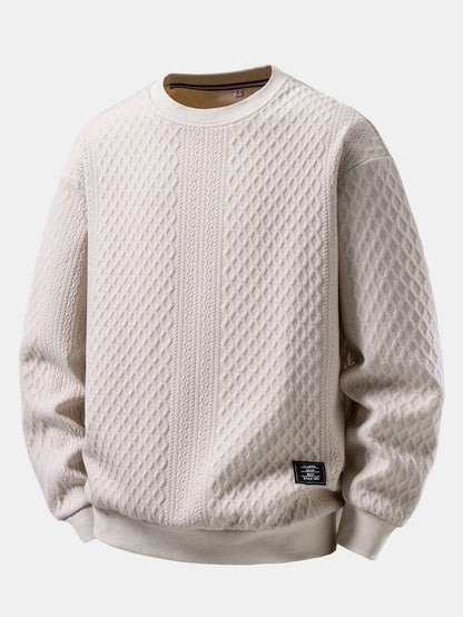 Geometric Jacquard Relaxed Sweatshirt