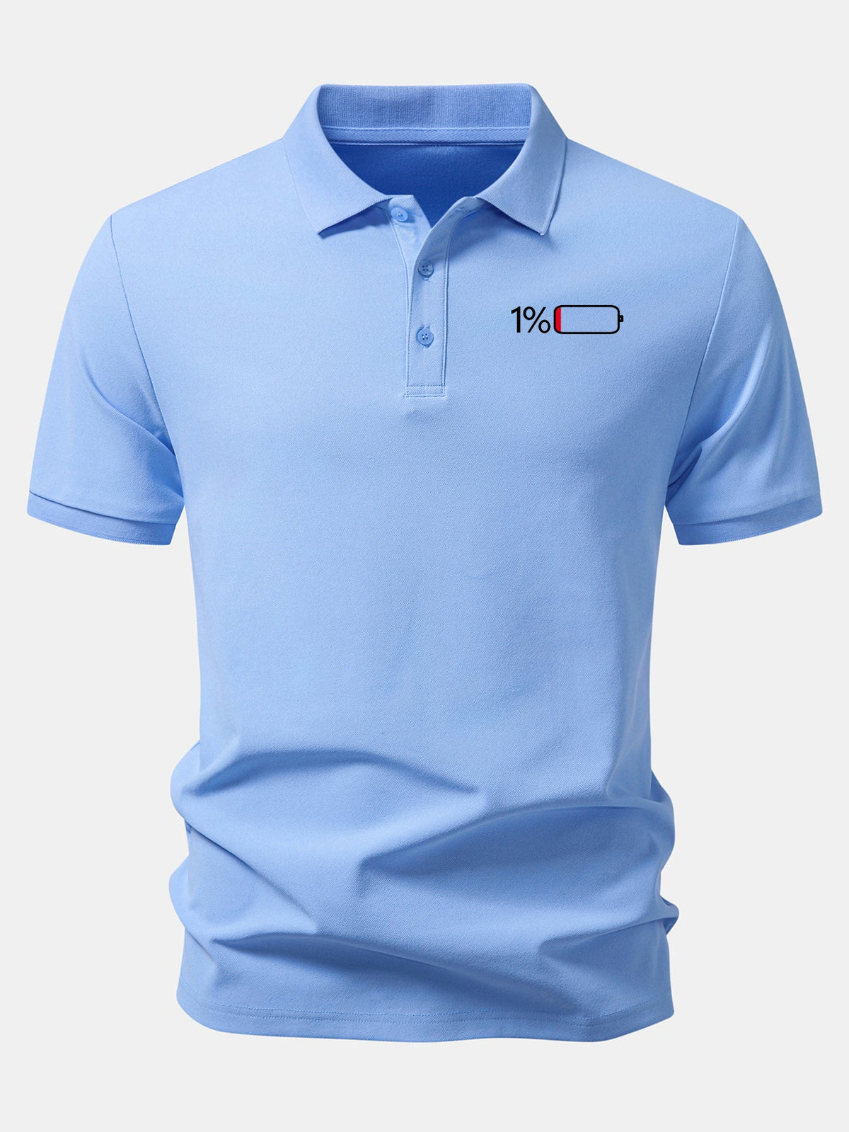 1% Battery Print Piqué Polo