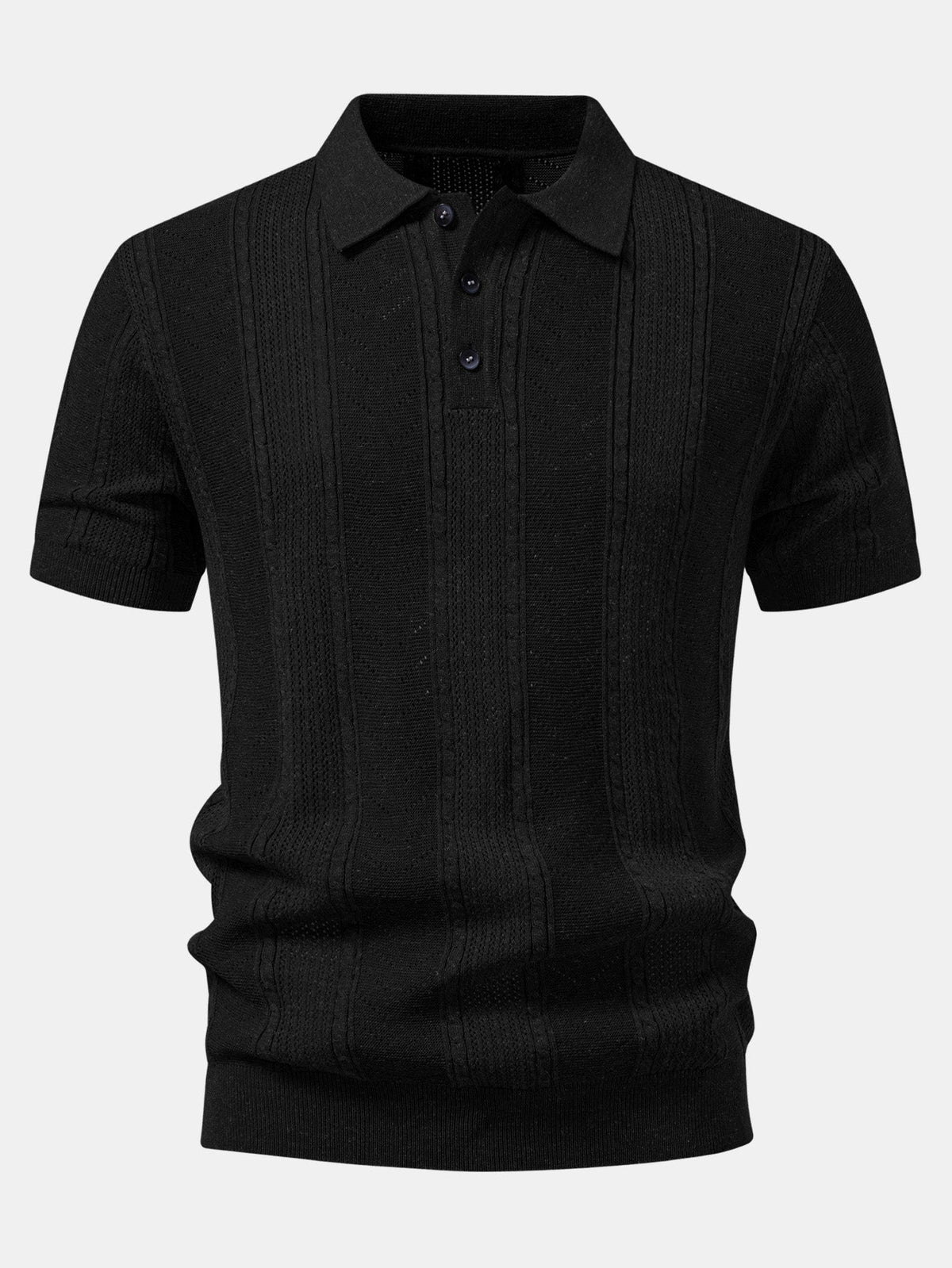 Textured Linen Knit Polo
