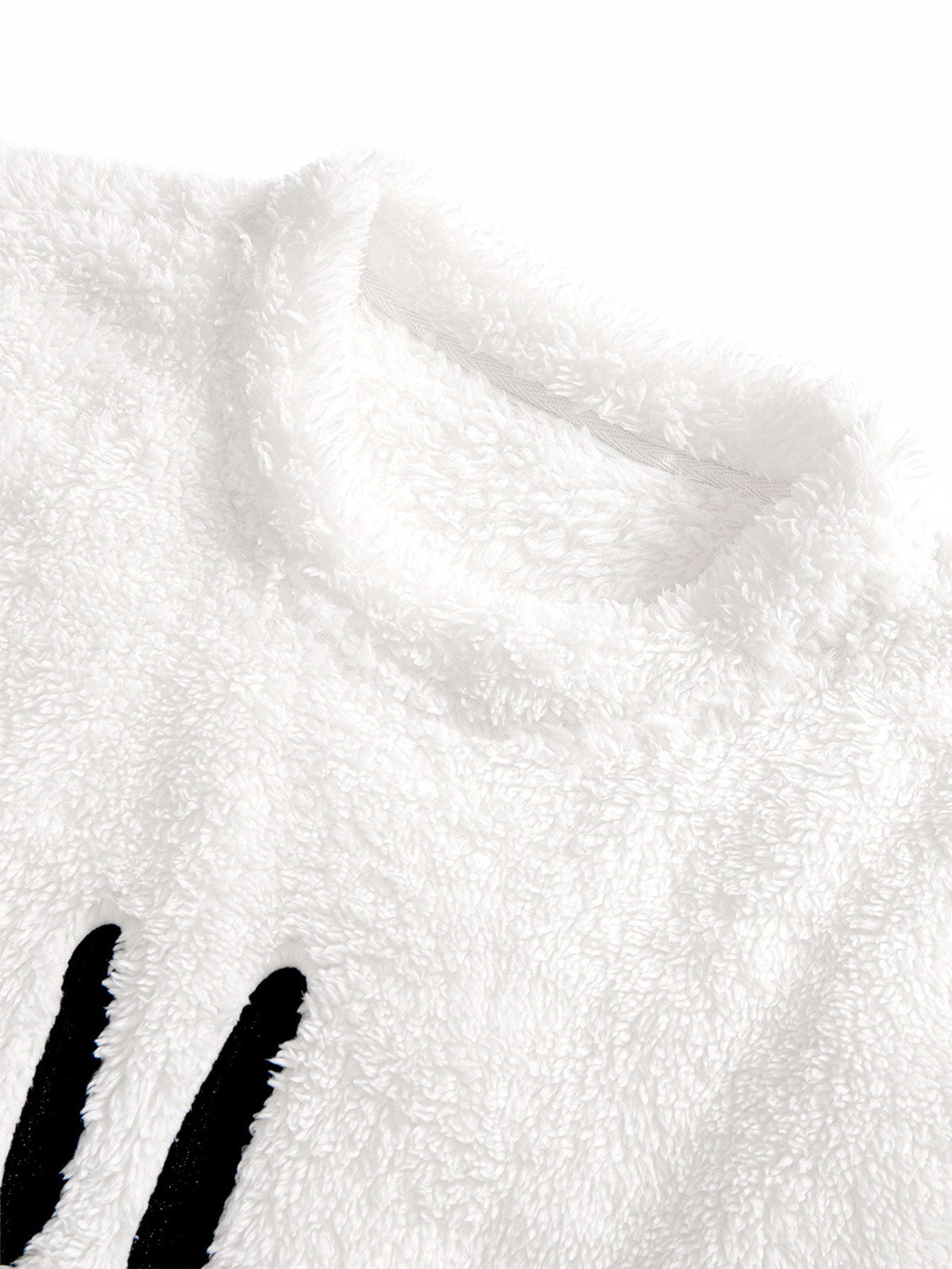 Embroidered Smiley Teddy Fleece Sweatshirt