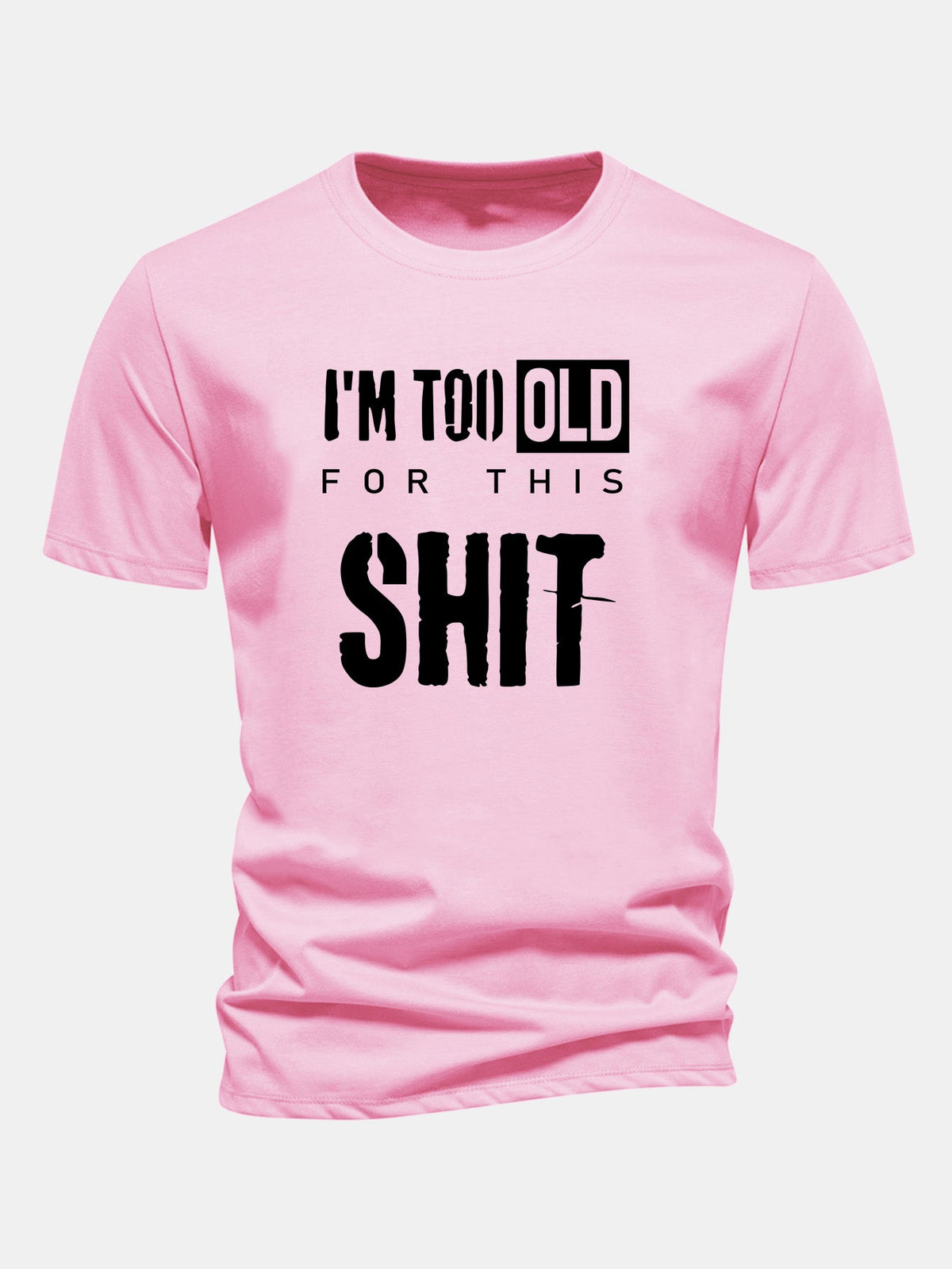 Camiseta de algodão de corte regular com estampa “Estou velho demais para essa merda”