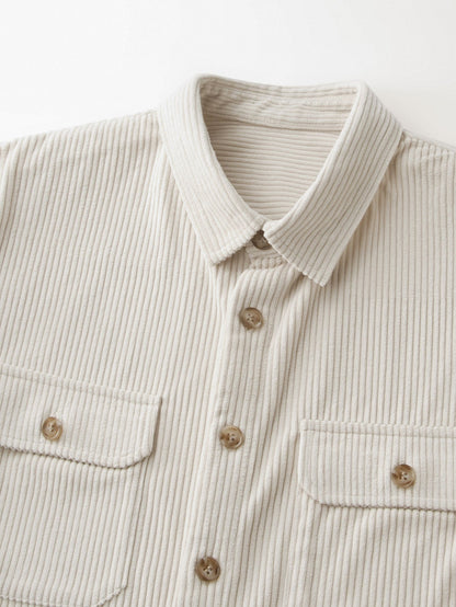 Sobrecamisa de veludo cotelê com dois bolsos no peito
