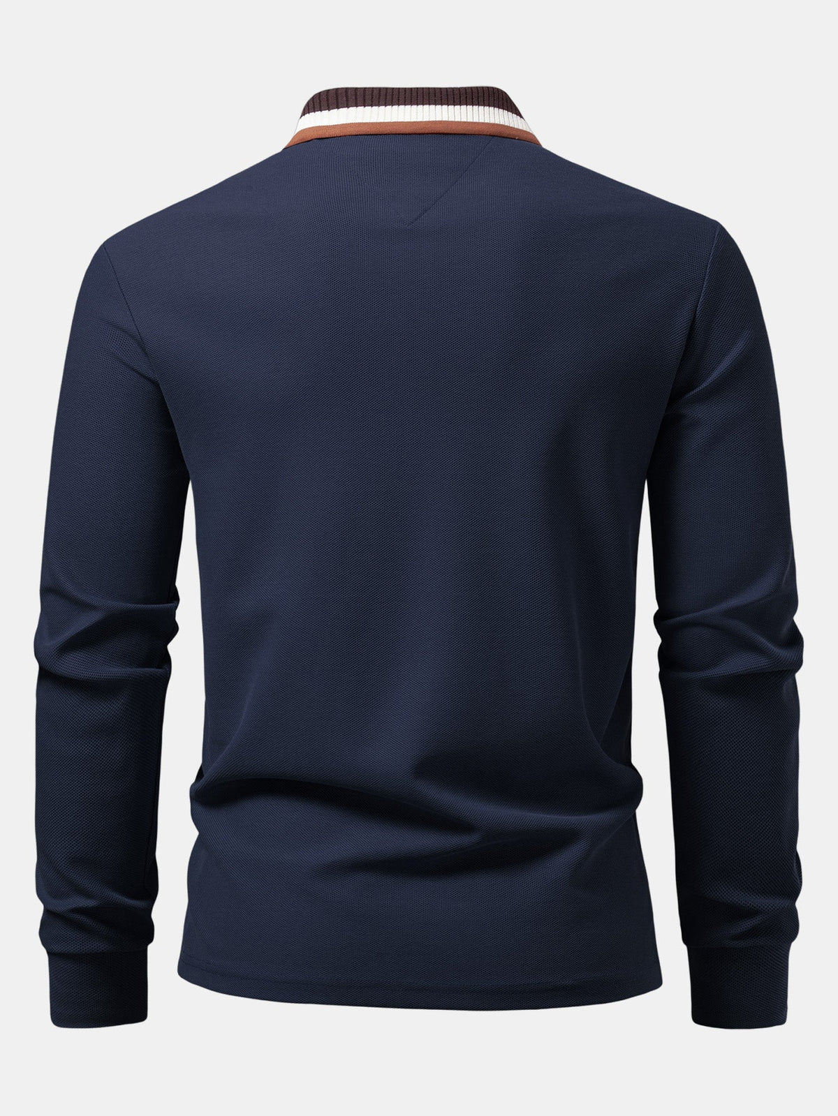 Polo de manga longa com gola contrastante