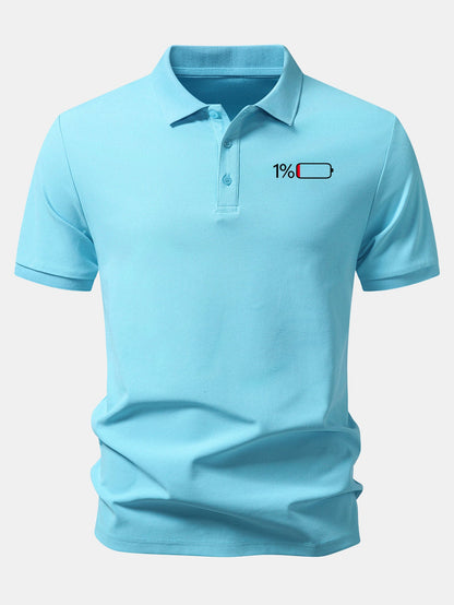 1% Battery Print Piqué Polo