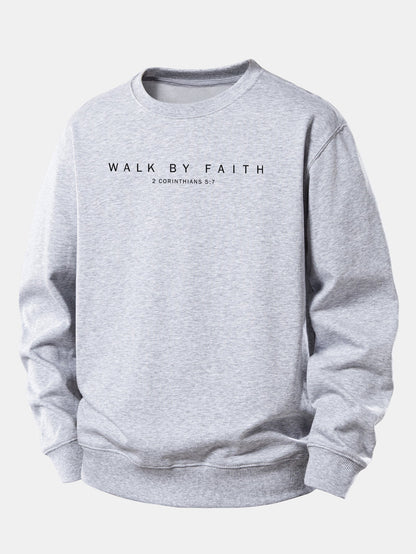 Moletom de caimento confortável com estampa “Walk By Faith”