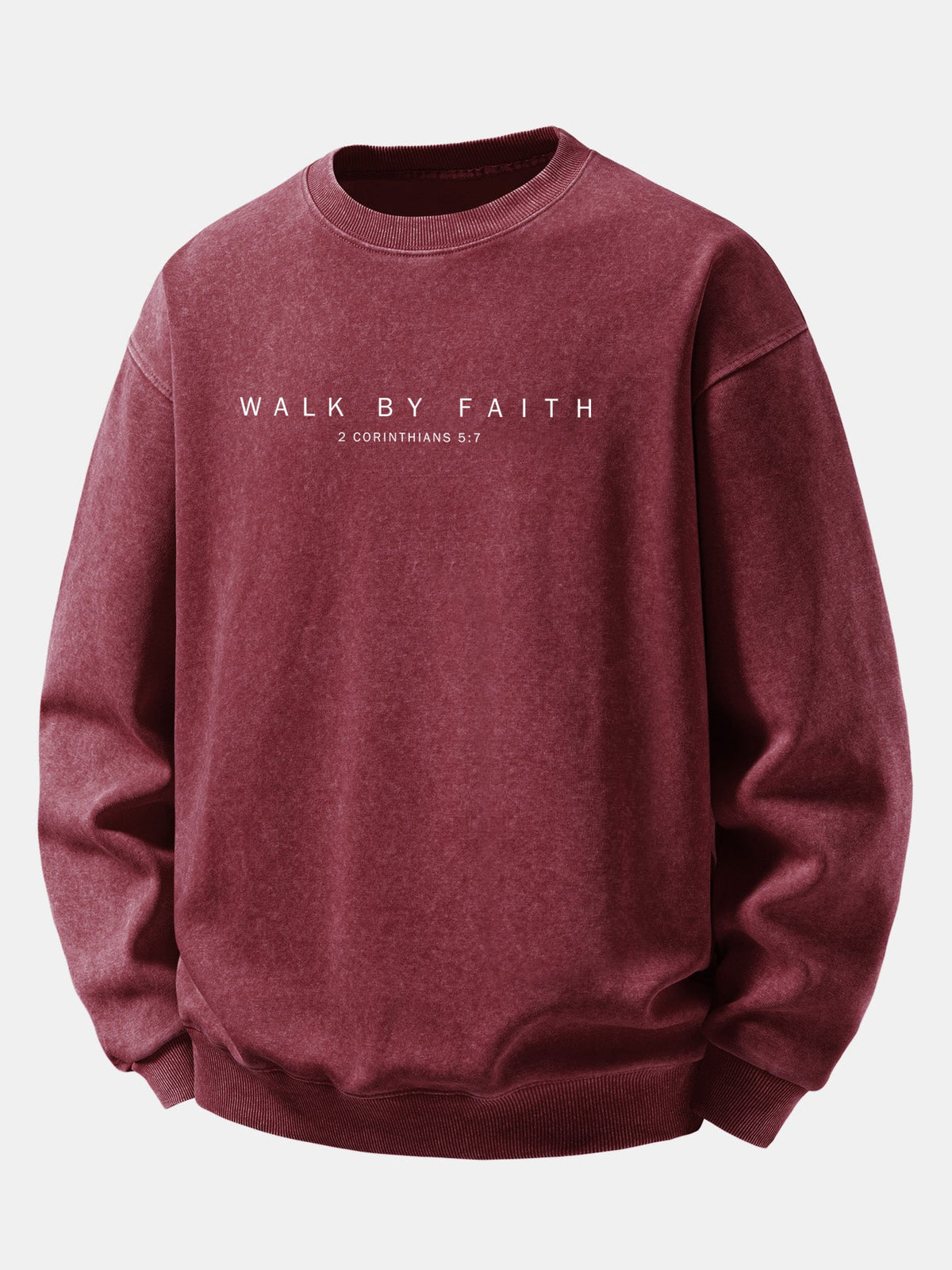 "Walk By Faith" Washed Distressed Sweatshirt