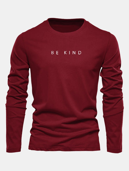 "Be Kind" Long Sleeve Cotton T-Shirt