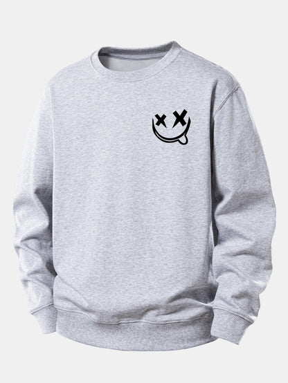 Smiley Print Relaxed Sweatshirt