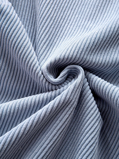 Camisa de veludo cotelê com capuz e blocos de cores