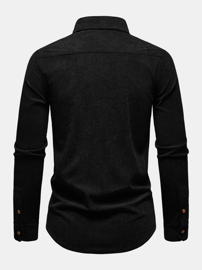 Long Sleeve Button-Up Corduroy Shirt