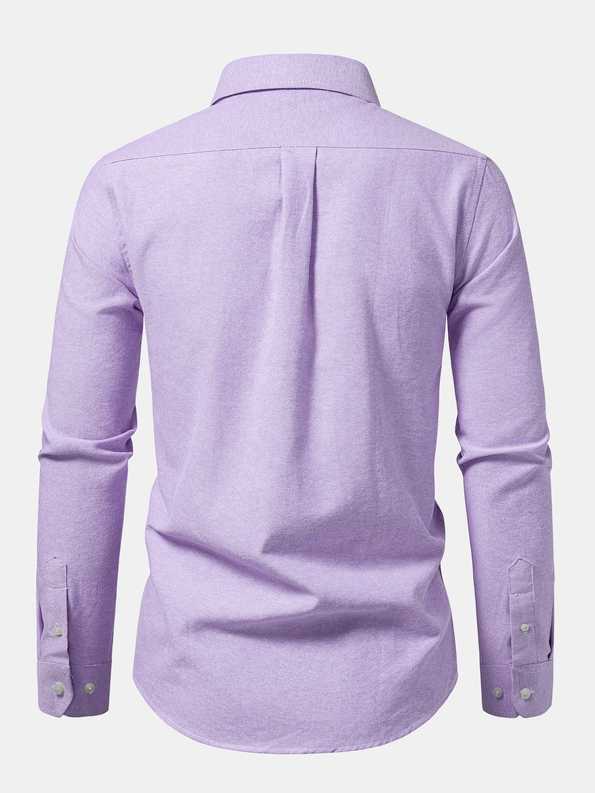 Camisa Oxford listrada com contraste e botões na gola