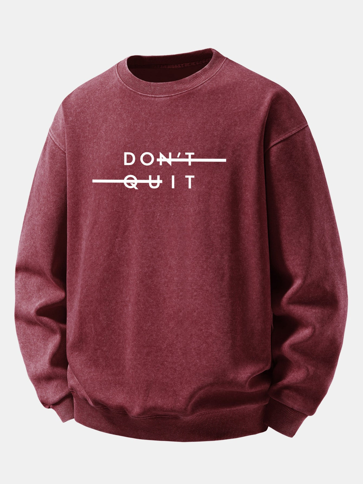 "Don't Quit" Washed Distressed Sweatshirt