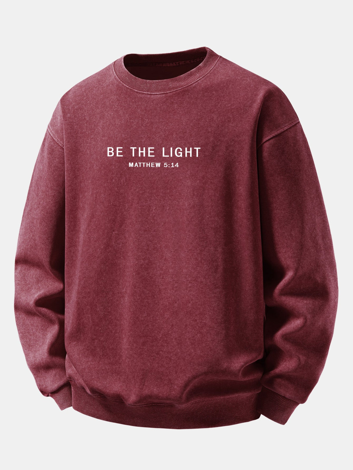 "Be The Light" Washed Distressed Sweatshirt