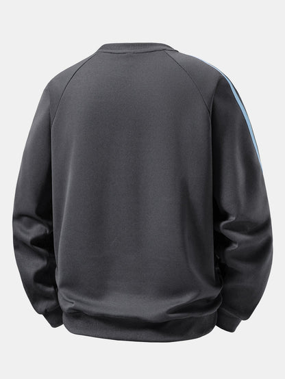 Star Print Contrast Stripe Raglan Sweatshirt