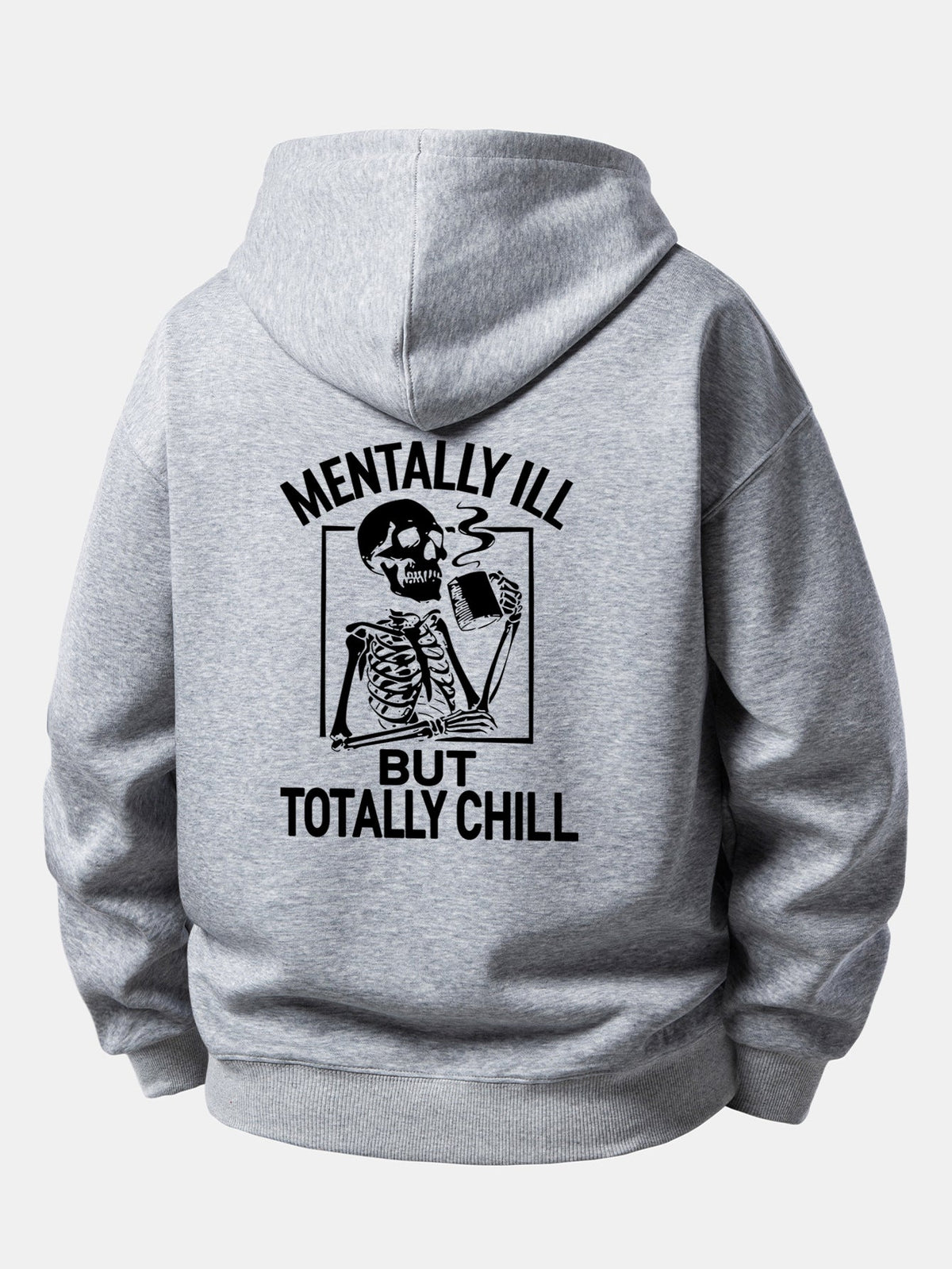 Coffee Skeleton Back Print Relaxed Sweatshirt
