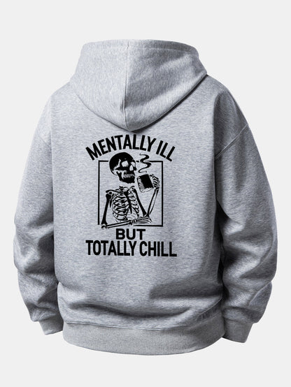 Coffee Skeleton Back Print Relaxed Sweatshirt
