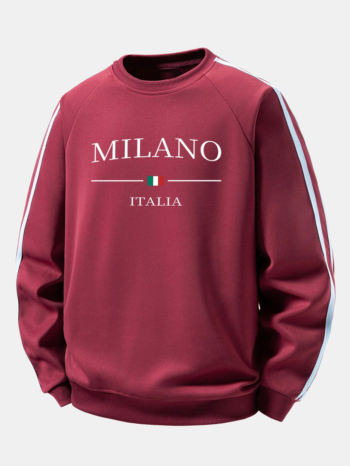 Milano Print Contrast Stripe Raglan Sweatshirt