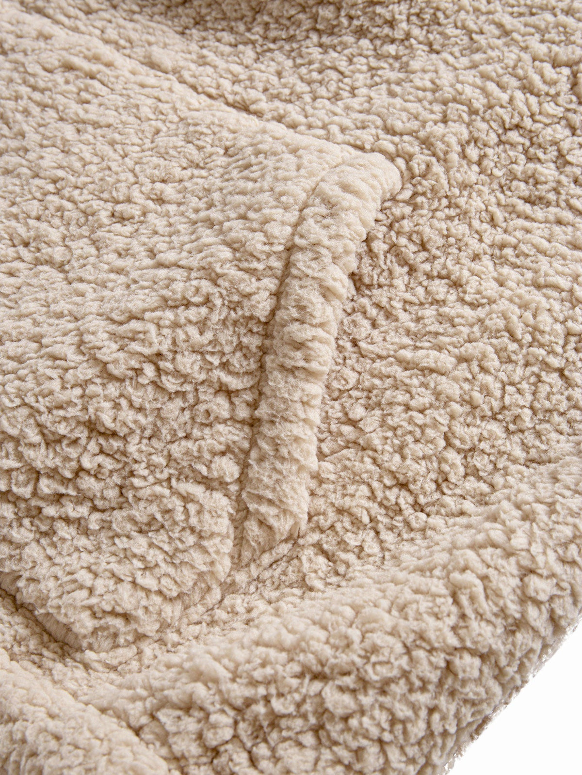 Teddy Fleece Quarter-Zip Sweatshirt with Leather Patch