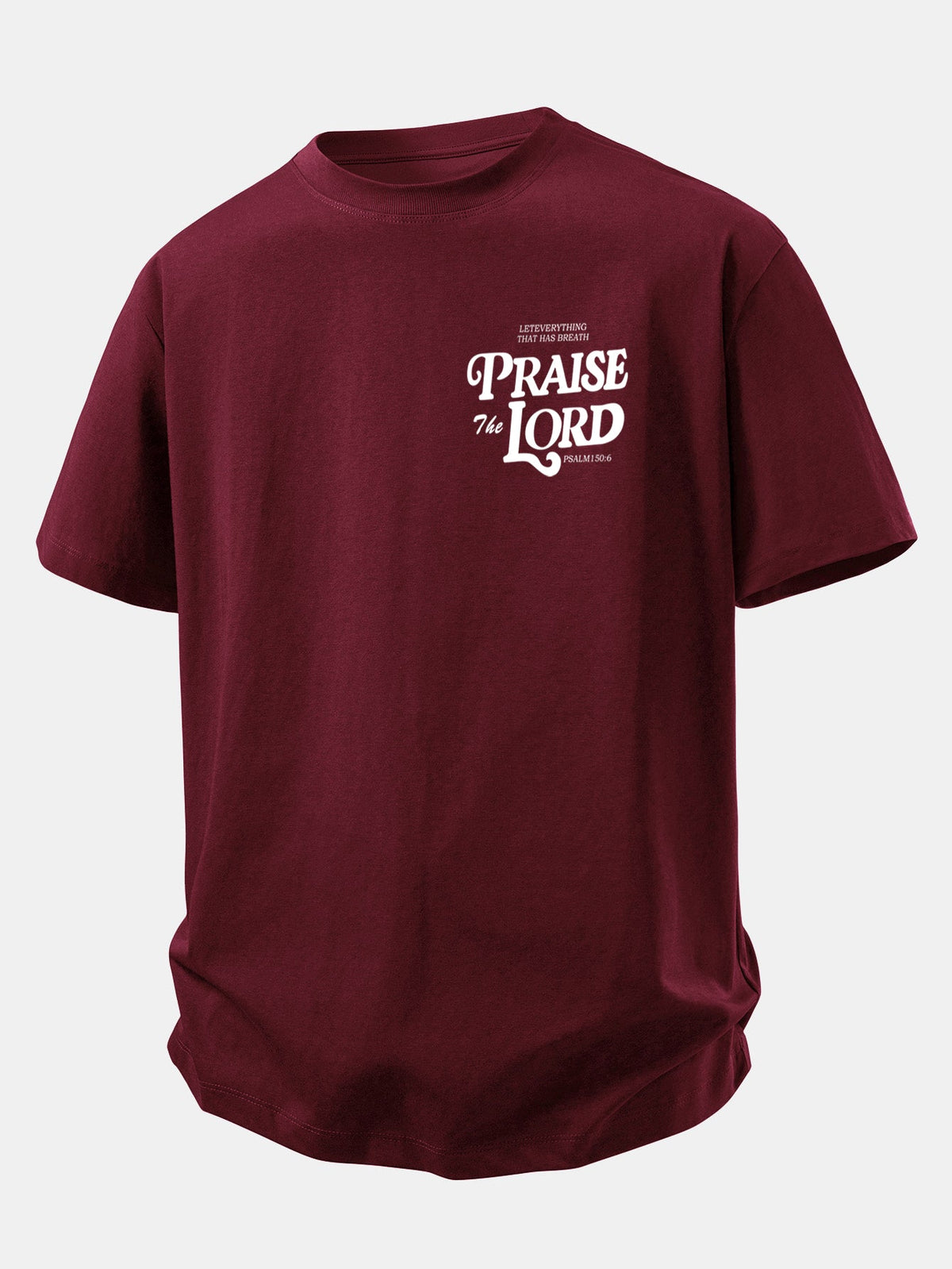 Camiseta de Algodão com Estampa Praise The Lord e Caimento Relaxado