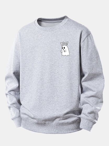 BOO Ghost Print Relaxed Sweatshirt