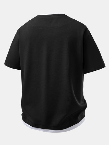 2-in-1 Waffle Notch Neck T-Shirt & 7" Shorts Set