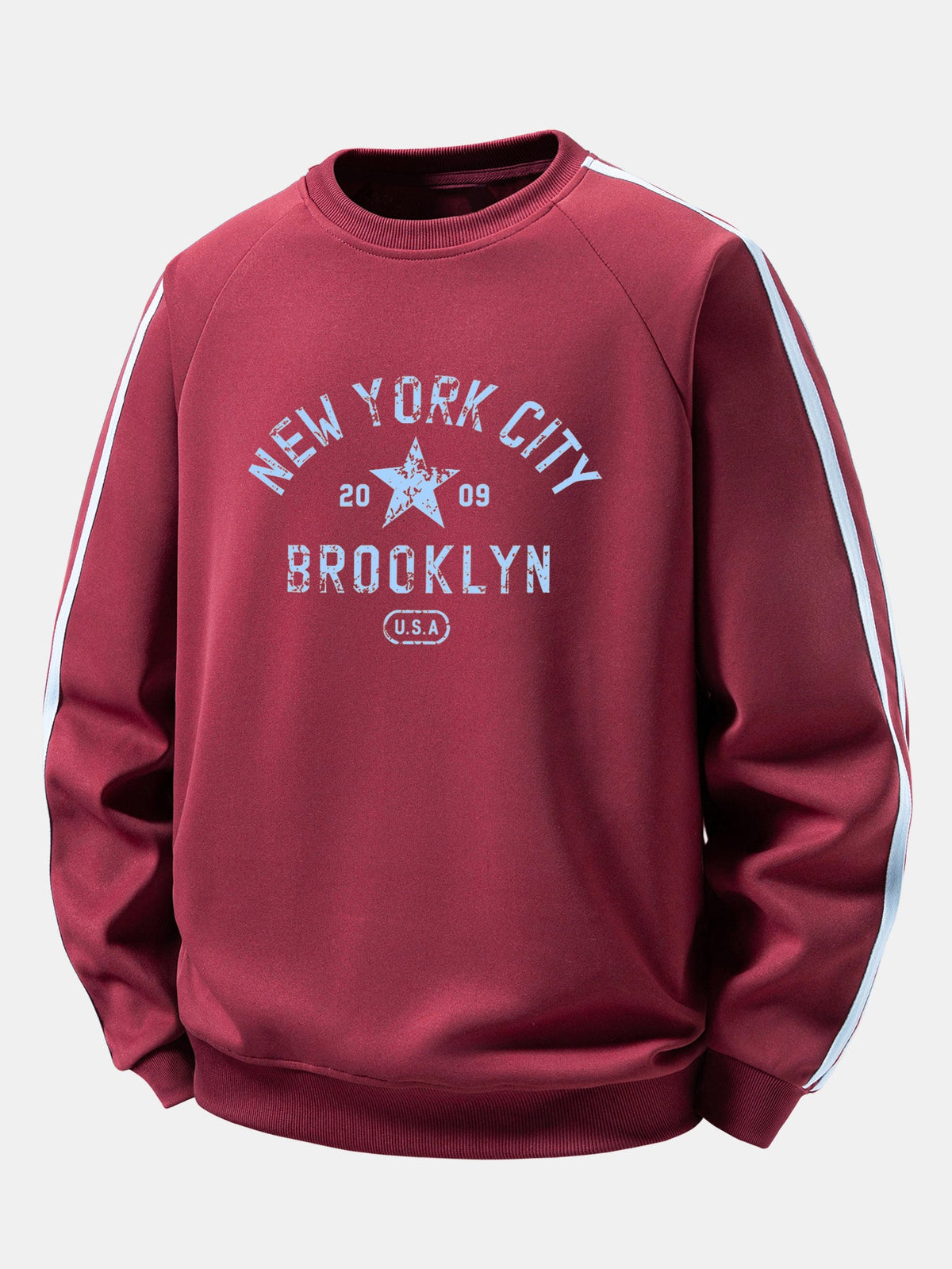 New York Print Contrast Stripe Raglan Sweatshirt