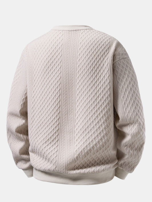 Geometric Jacquard Relaxed Sweatshirt