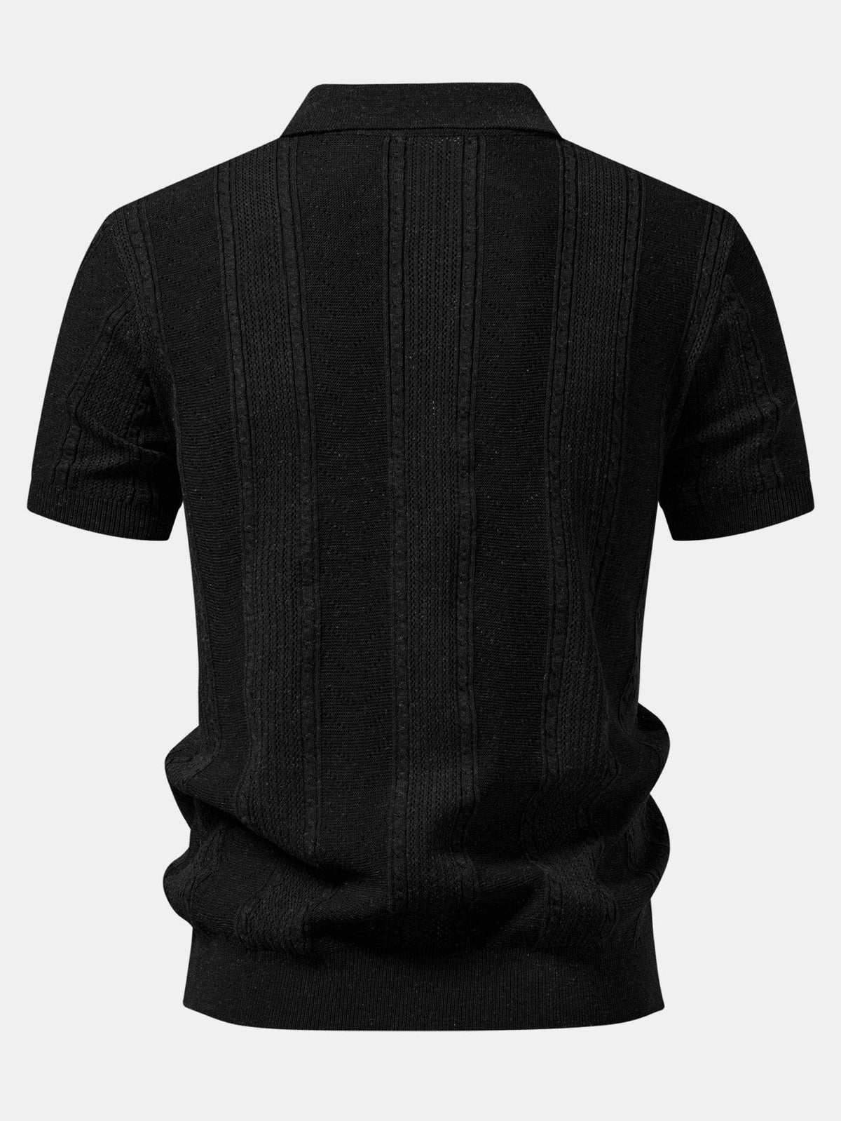 Textured Linen Knit Polo