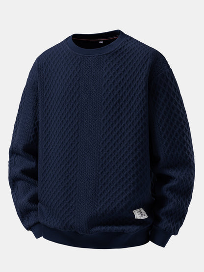 Geometric Jacquard Relaxed Sweatshirt