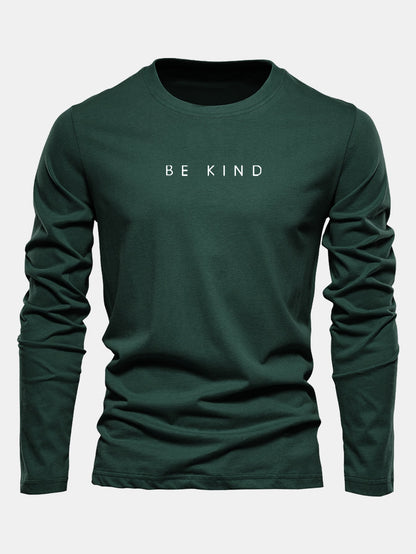 "Be Kind" Long Sleeve Cotton T-Shirt