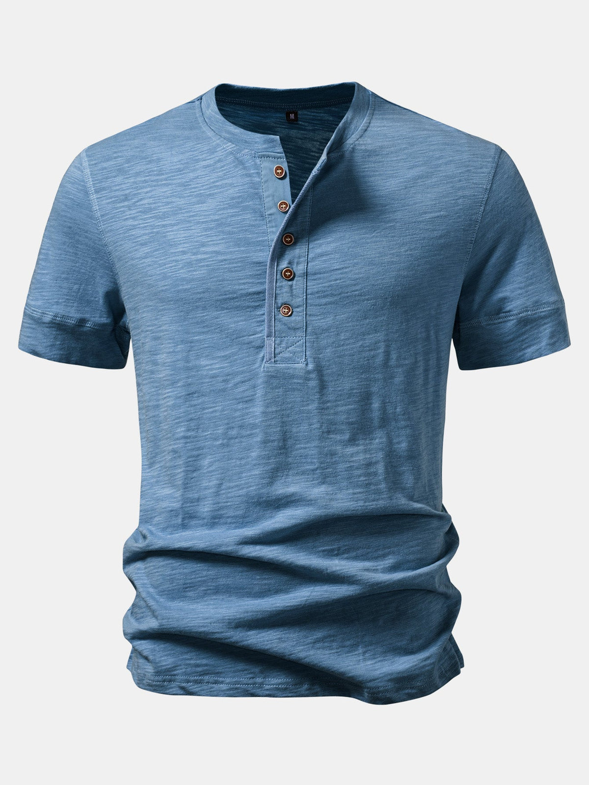 Textured Cotton Henley T-Shirt