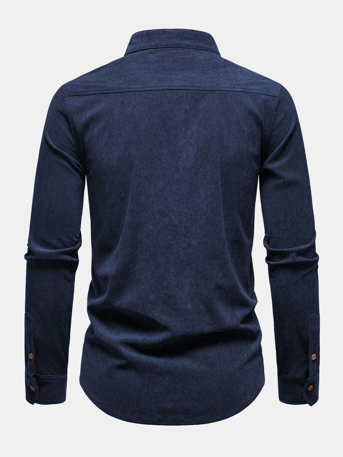 Camisa de veludo cotelê de manga longa com gola alta