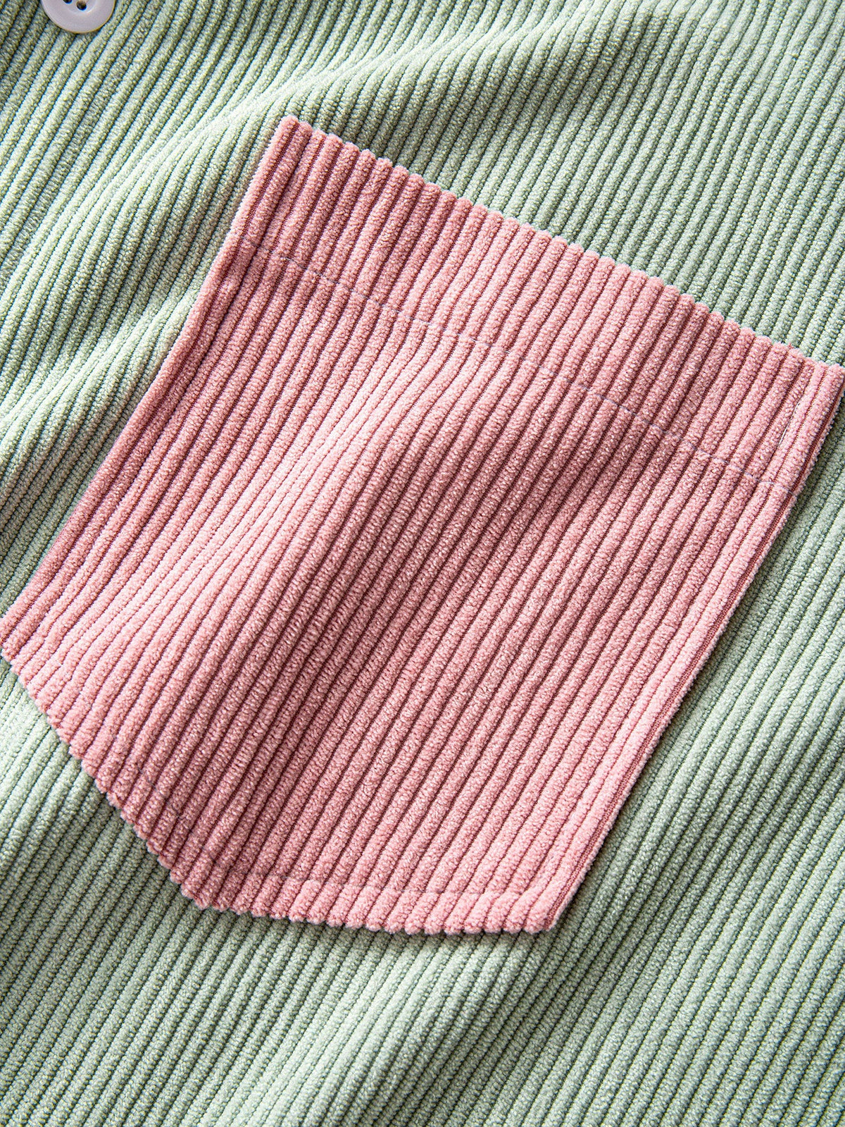 Camisa de veludo cotelê com capuz e blocos de cores