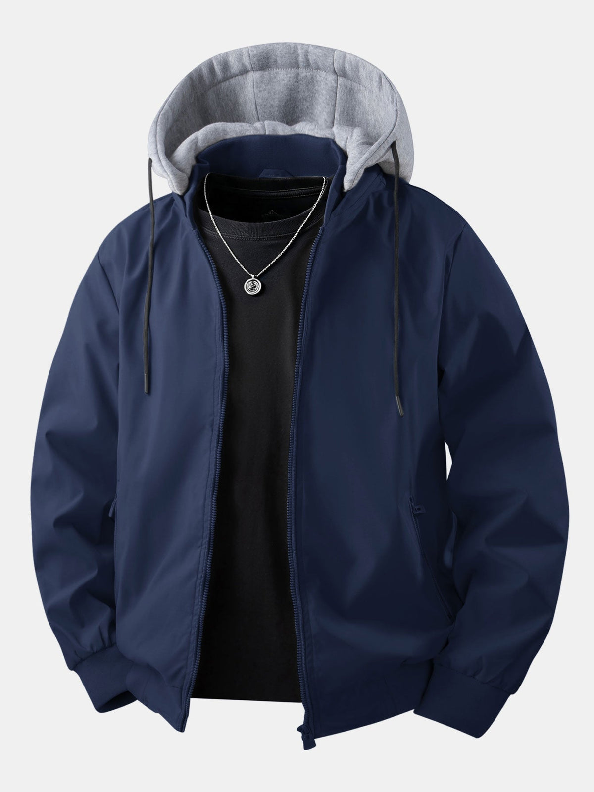 Zip Bomber Jacket with Removable Hood