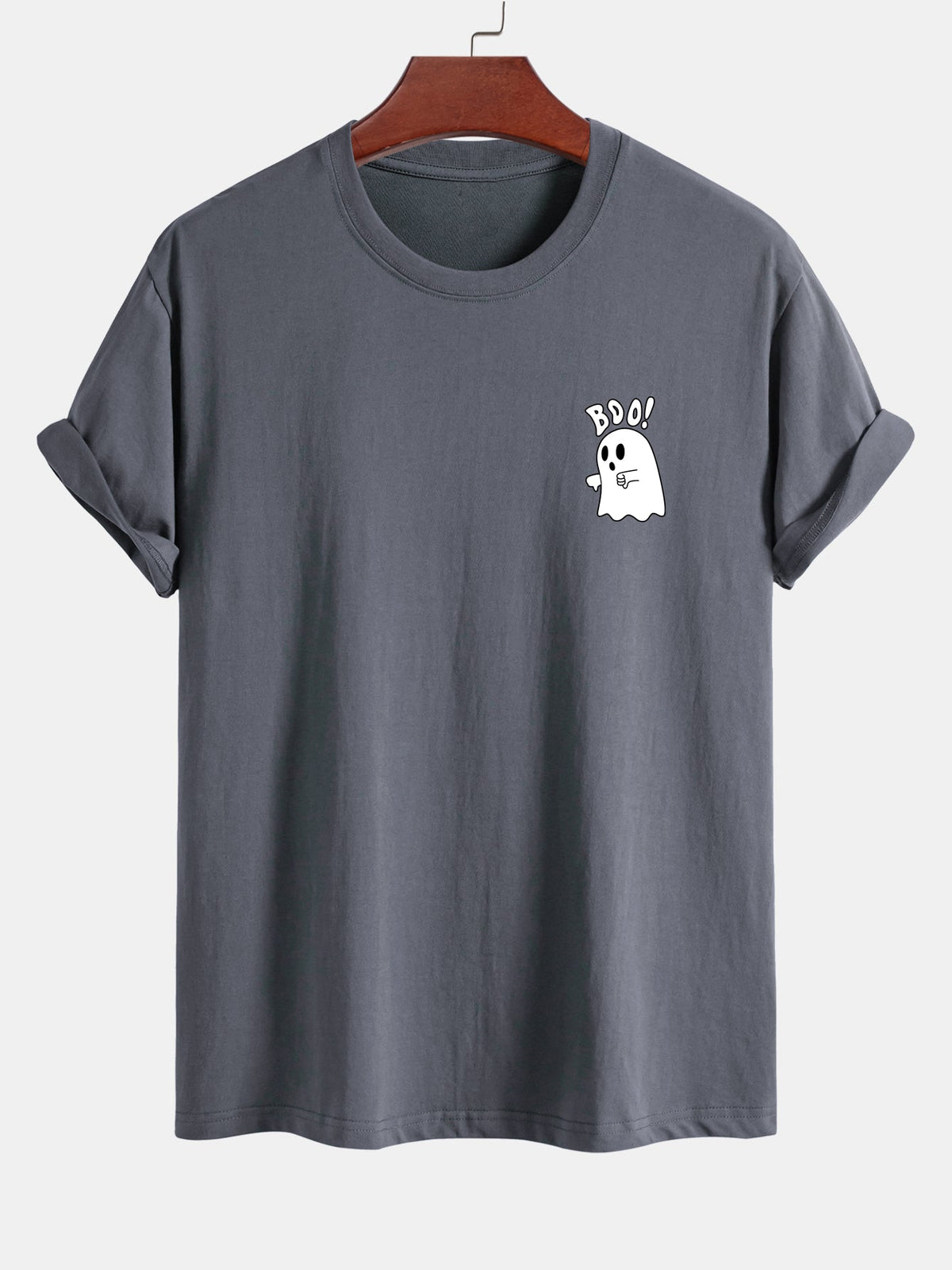 BOO Ghost Print Cotton T-Shirt