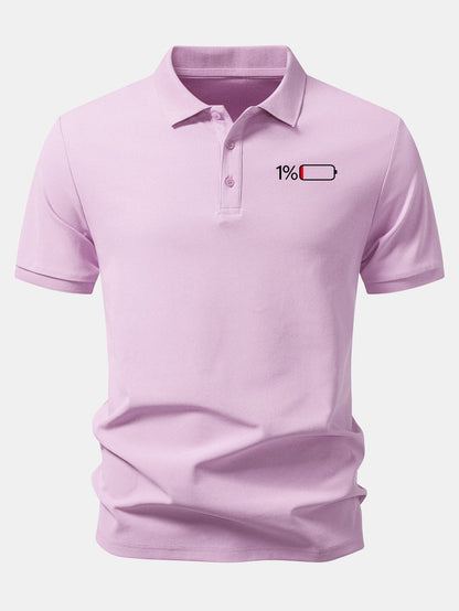 1% Battery Print Piqué Polo