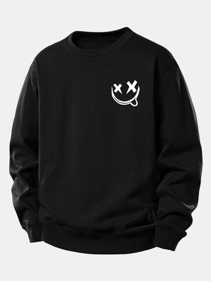 Smiley Print Relaxed Sweatshirt