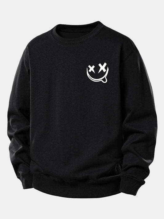 Smiley Print Relaxed Sweatshirt